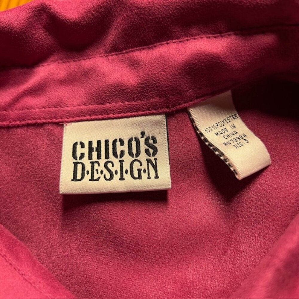 Chico's Design Raspberry Colored Button Down Blou… - image 8